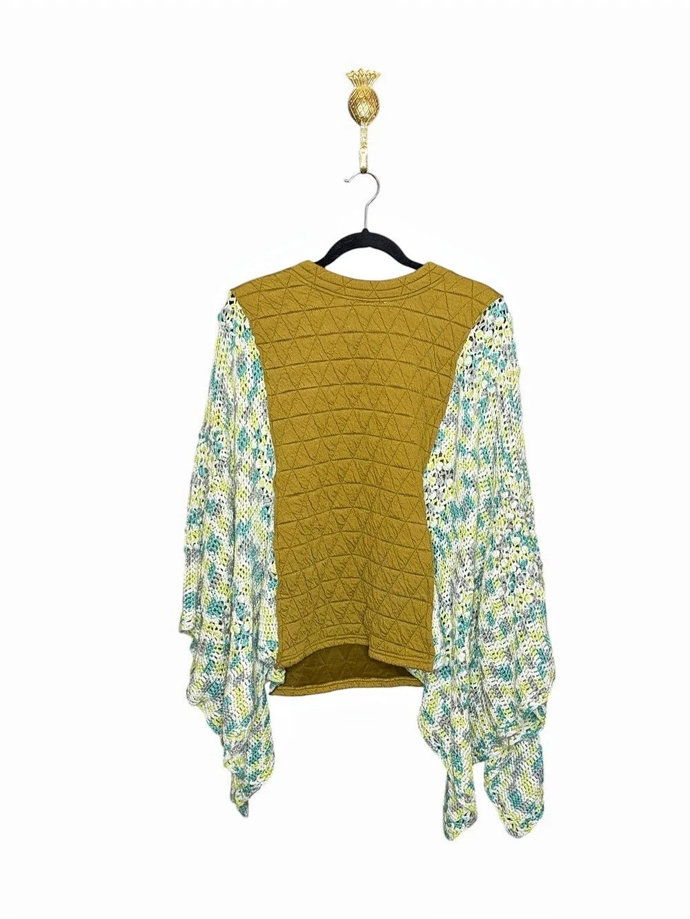 The Morgan Factory Upcycled Textured Knit Sweater in Green & White
